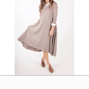 NWT Agnes & Dora Taupe High Low Dress